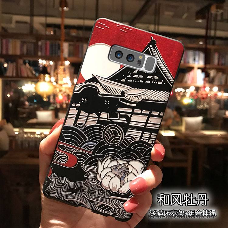 Hülle Samsung Galaxy Note 8 Silikon Persönlichkeit Hängende Verzierungen, Case Samsung Galaxy Note 8 Lila Wind