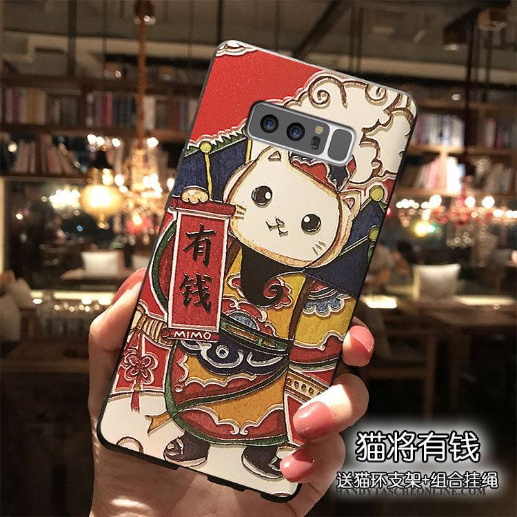 Hülle Samsung Galaxy Note 8 Taschen Hängende Verzierungen Handyhüllen, Case Samsung Galaxy Note 8 Silikon Rot