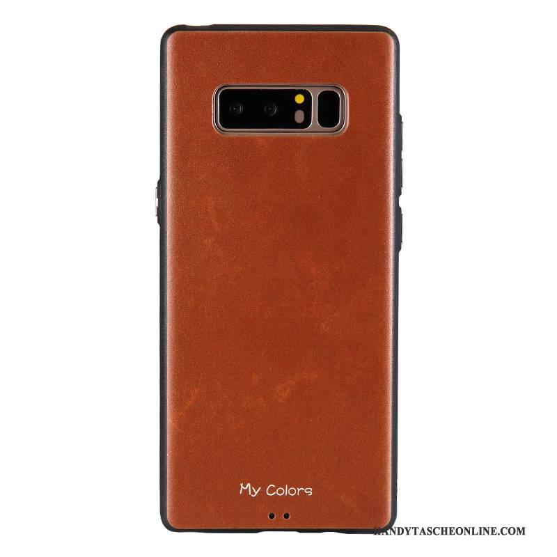 Hülle Samsung Galaxy Note 8 Weiche Business Handyhüllen, Case Samsung Galaxy Note 8 Lederhülle Dunkelblau