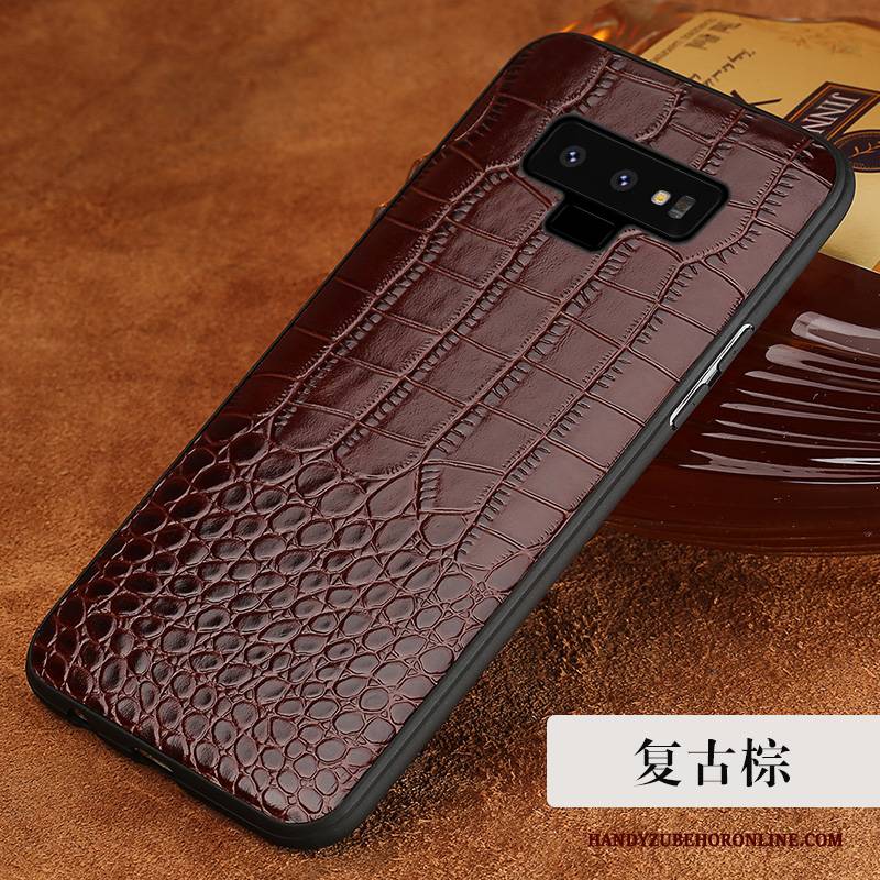 Hülle Samsung Galaxy Note 9 Leder Handyhüllen Hintere Abdeckung, Case Samsung Galaxy Note 9 Lederhülle Kuh Anti-sturz