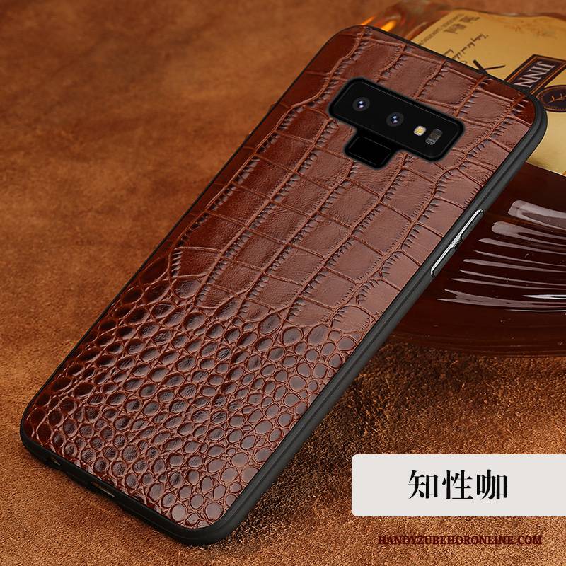 Hülle Samsung Galaxy Note 9 Leder Handyhüllen Hintere Abdeckung, Case Samsung Galaxy Note 9 Lederhülle Kuh Anti-sturz