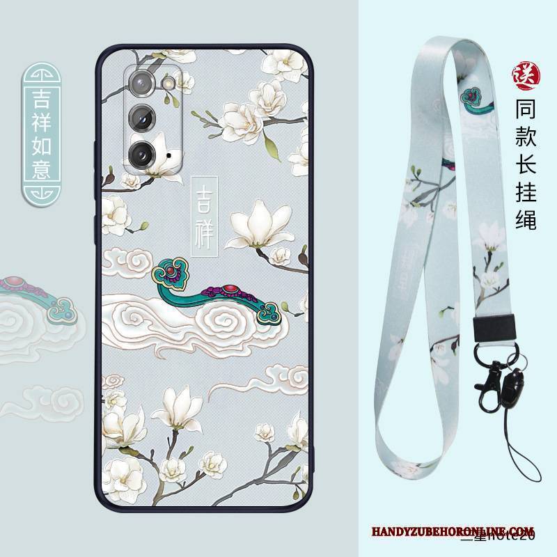 Hülle Samsung Galaxy Note20 Taschen Persönlichkeit Anti-sturz, Case Samsung Galaxy Note20 Weiche Blau Trend