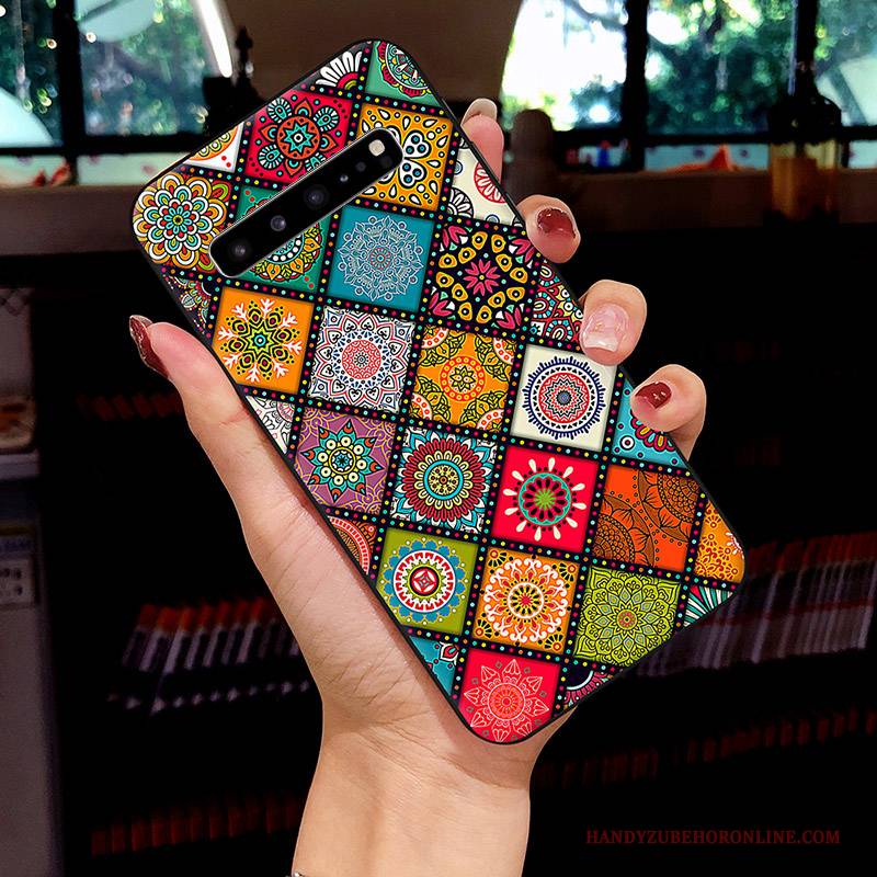 Hülle Samsung Galaxy S10 5g Gemalt Handyhüllen Netto Rot, Case Samsung Galaxy S10 5g Kreativ Stern Nette