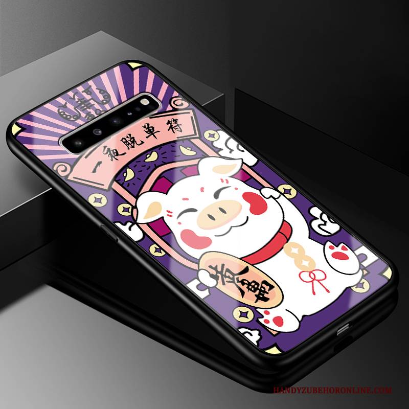 Hülle Samsung Galaxy S10 5g Kreativ Anti-sturz Handyhüllen, Case Samsung Galaxy S10 5g Schutz Glas Schwarz