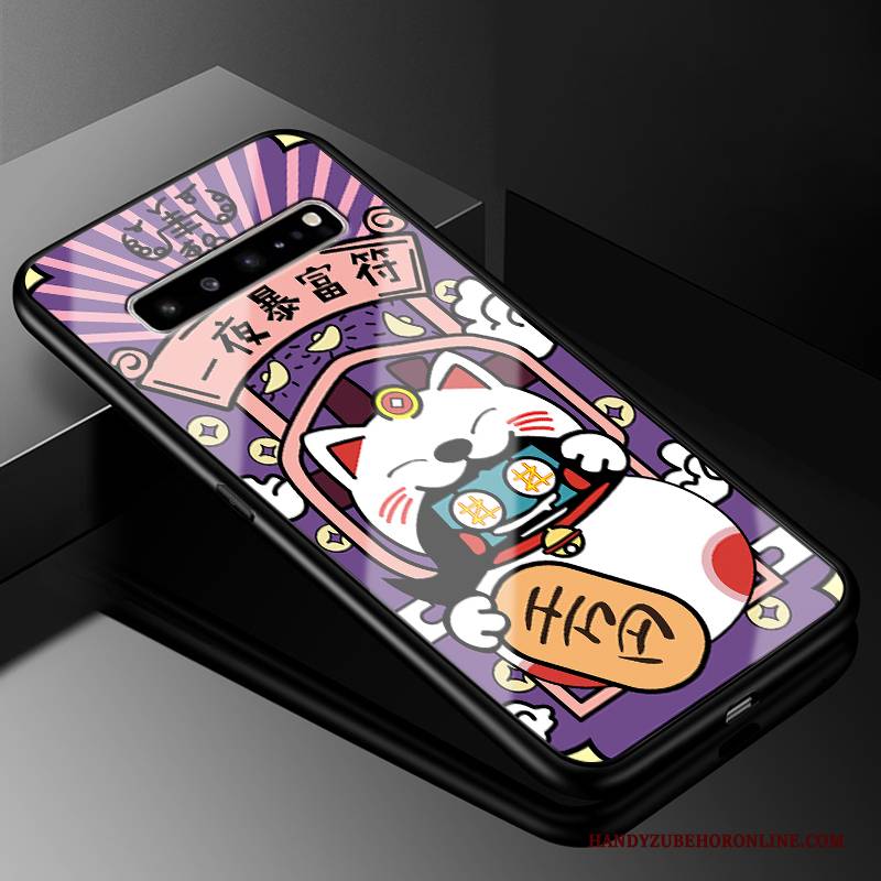 Hülle Samsung Galaxy S10 5g Kreativ Anti-sturz Handyhüllen, Case Samsung Galaxy S10 5g Schutz Glas Schwarz