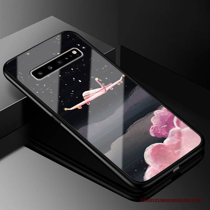 Hülle Samsung Galaxy S10 5g Kreativ Anti-sturz Handyhüllen, Case Samsung Galaxy S10 5g Schutz Glas Schwarz