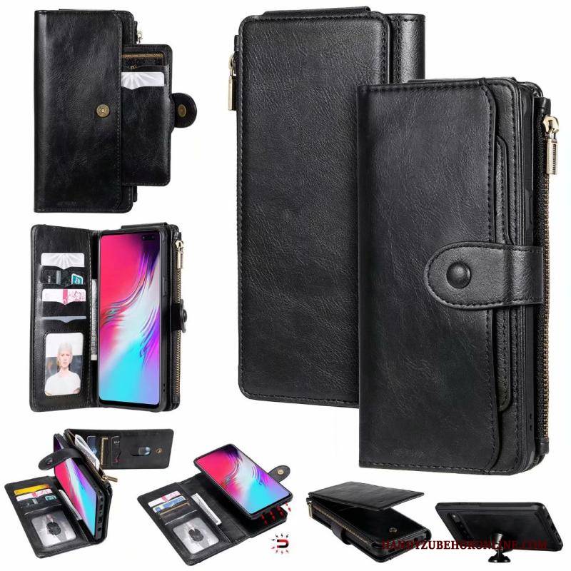 Hülle Samsung Galaxy S10 5g Retro Rot Handyhüllen, Case Samsung Galaxy S10 5g Lederhülle