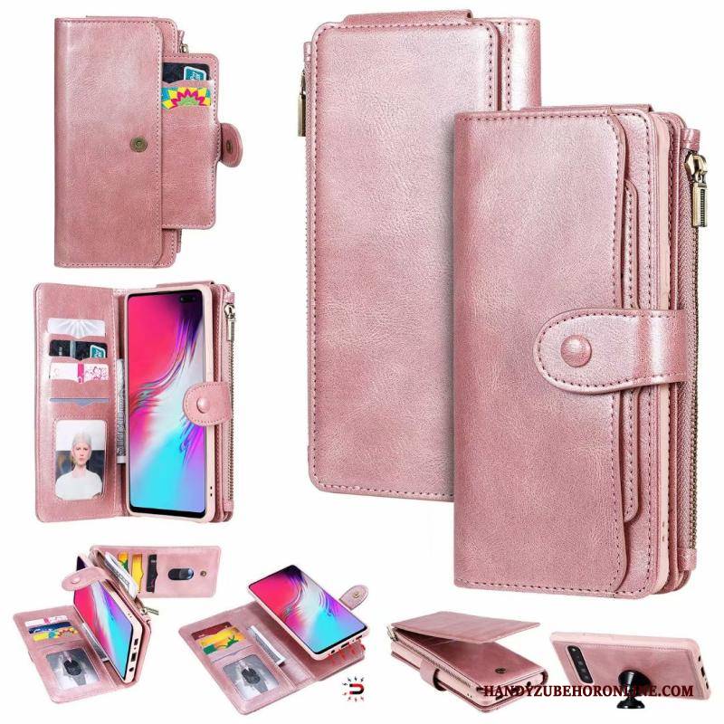 Hülle Samsung Galaxy S10 5g Retro Rot Handyhüllen, Case Samsung Galaxy S10 5g Lederhülle