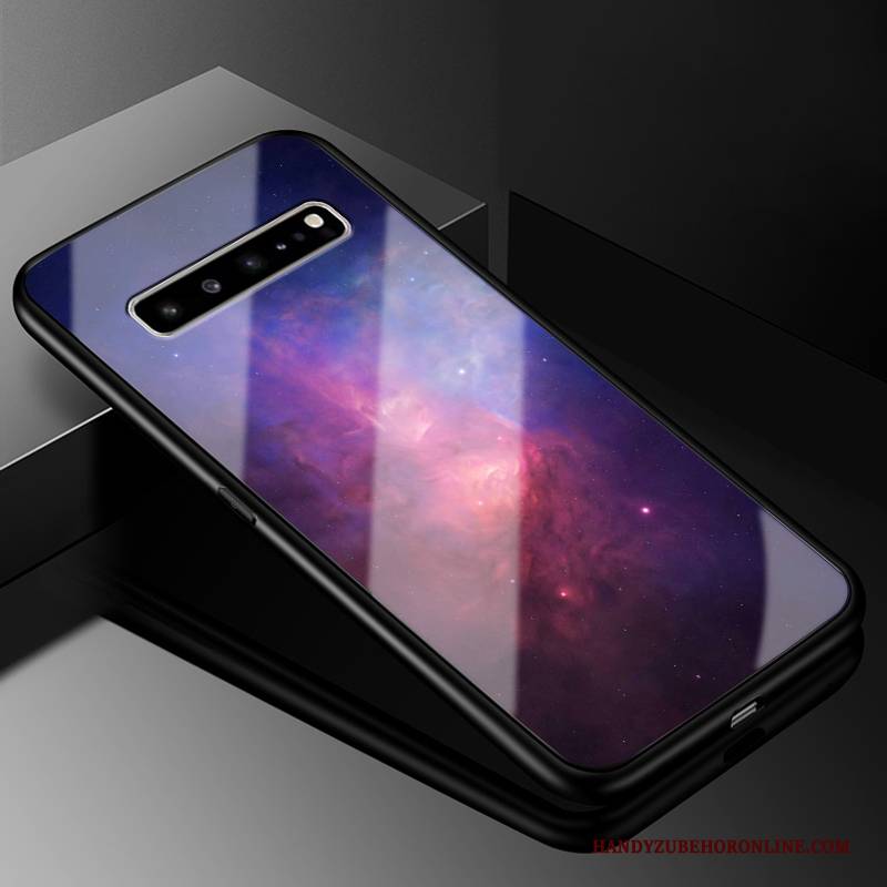 Hülle Samsung Galaxy S10 5g Taschen Handyhüllen Persönlichkeit, Case Samsung Galaxy S10 5g Schutz Dunkelblau Glas