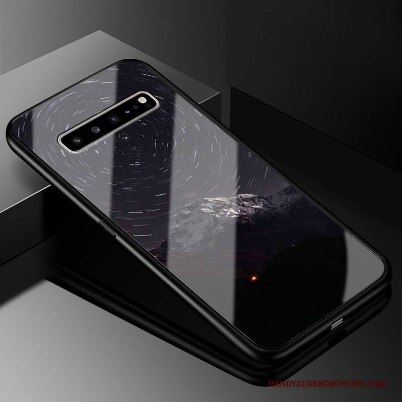Hülle Samsung Galaxy S10 5g Taschen Handyhüllen Persönlichkeit, Case Samsung Galaxy S10 5g Schutz Dunkelblau Glas