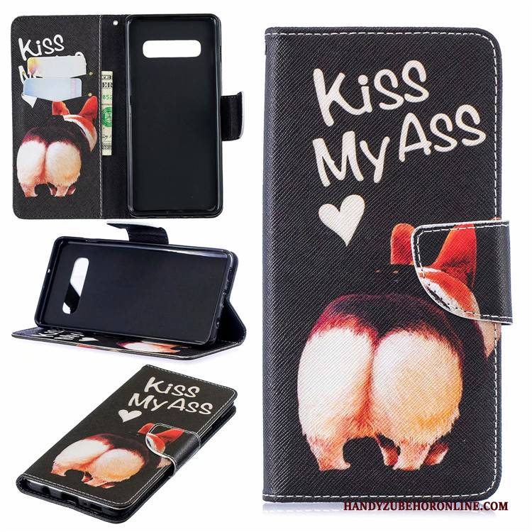 Hülle Samsung Galaxy S10 Halterung Europa Weiß, Case Samsung Galaxy S10 Folio Karte Handyhüllen