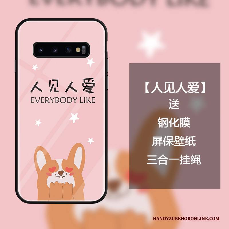 Hülle Samsung Galaxy S10+ Schutz Anti-sturz Gehärtetes Glas, Case Samsung Galaxy S10+ Taschen Persönlichkeit Trendmarke