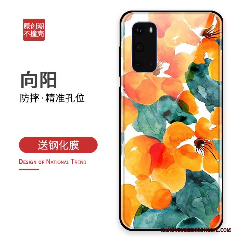 Hülle Samsung Galaxy S20 Kreativ Anti-sturz Persönlichkeit, Case Samsung Galaxy S20 Taschen Blau Glas