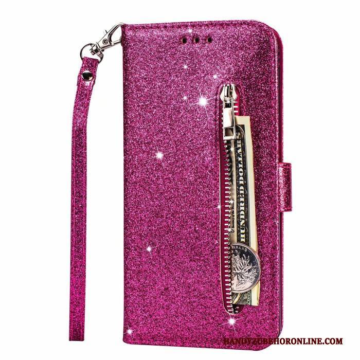 Hülle Samsung Galaxy S20 Schutz Lila Pulver, Case Samsung Galaxy S20 Taschen Karte Reißverschluss
