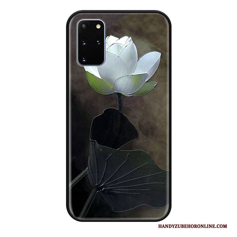 Hülle Samsung Galaxy S20+ Silikon Handyhüllen Einfach, Case Samsung Galaxy S20+ Prägung Weiß Anti-sturz