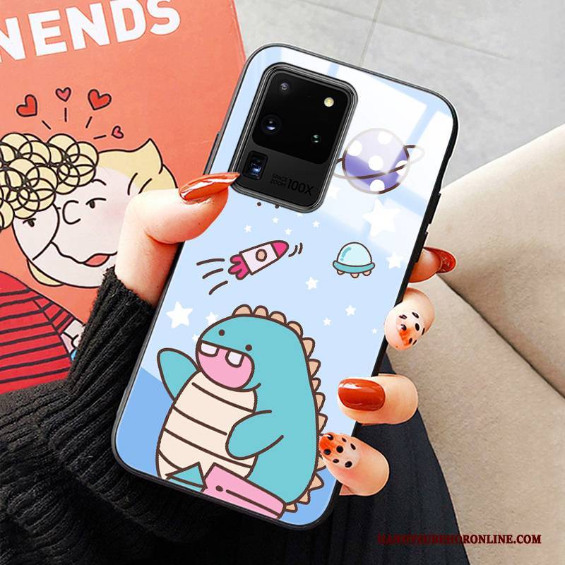 Hülle Samsung Galaxy S20 Ultra Silikon Glas Handyhüllen, Case Samsung Galaxy S20 Ultra Weiche Grün Anti-sturz