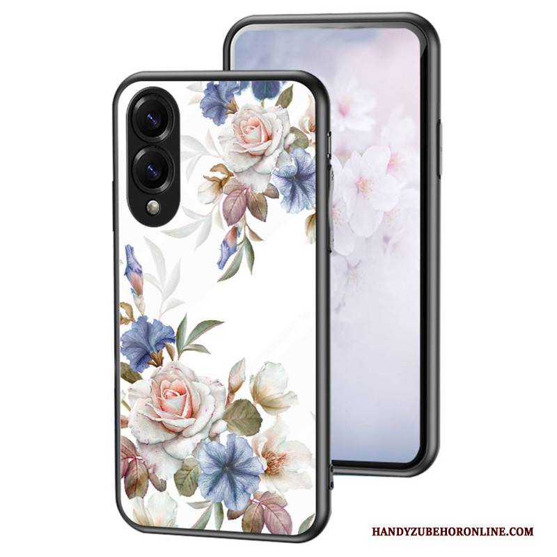 Hülle Samsung Galaxy S25 5g Edge Blumenmuster Aus Gehärtetem Glas