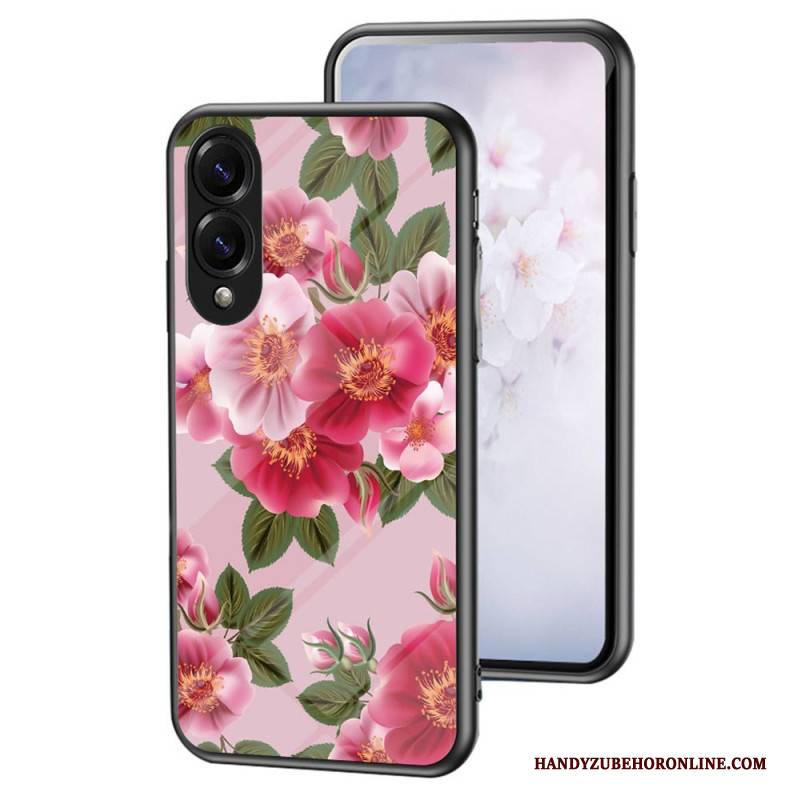 Hülle Samsung Galaxy S25 5g Edge Blumenmuster Aus Gehärtetem Glas