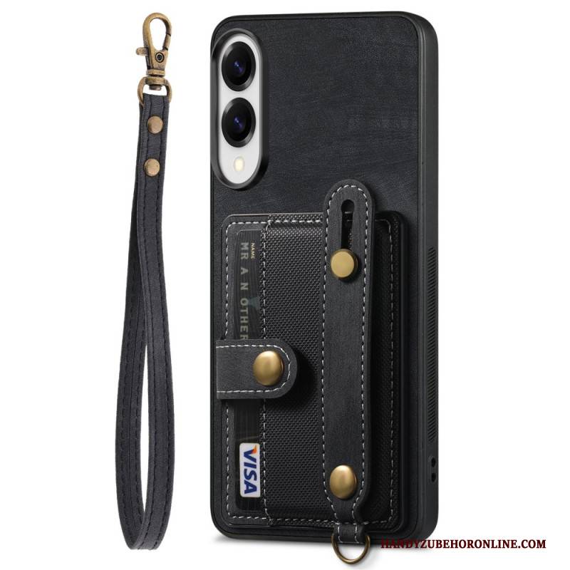 Hülle Samsung Galaxy S25 5g Edge Retro-kartenhalter & Handschlaufe