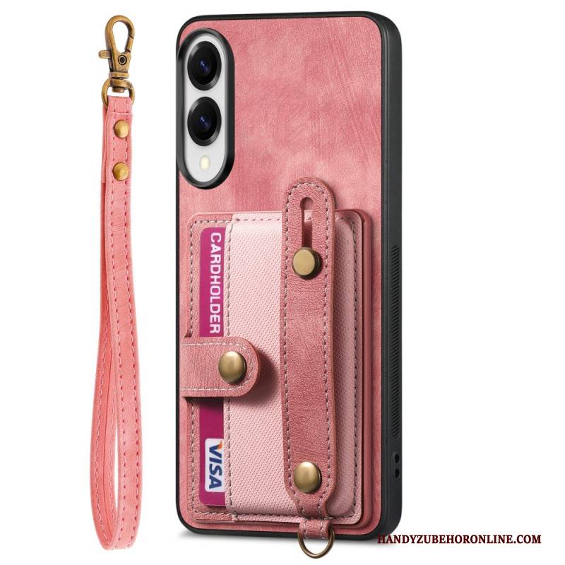 Hülle Samsung Galaxy S25 5g Edge Retro-kartenhalter & Handschlaufe