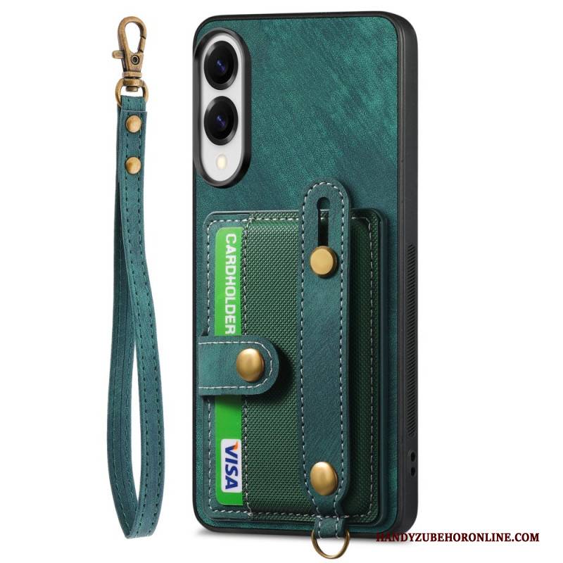 Hülle Samsung Galaxy S25 5g Edge Retro-kartenhalter & Handschlaufe