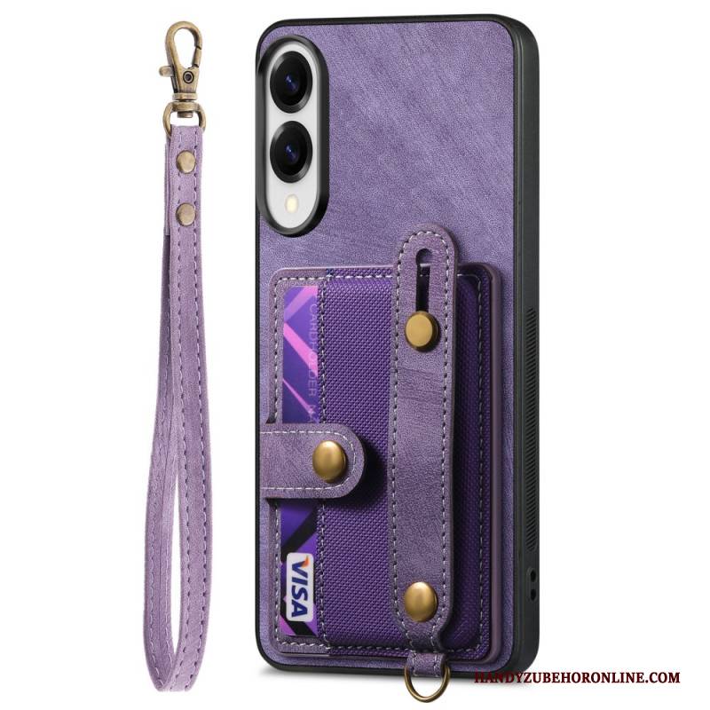 Hülle Samsung Galaxy S25 5g Edge Retro-kartenhalter & Handschlaufe