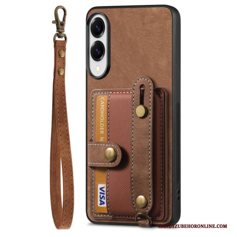 Hülle Samsung Galaxy S25 5g Edge Retro-kartenhalter & Handschlaufe