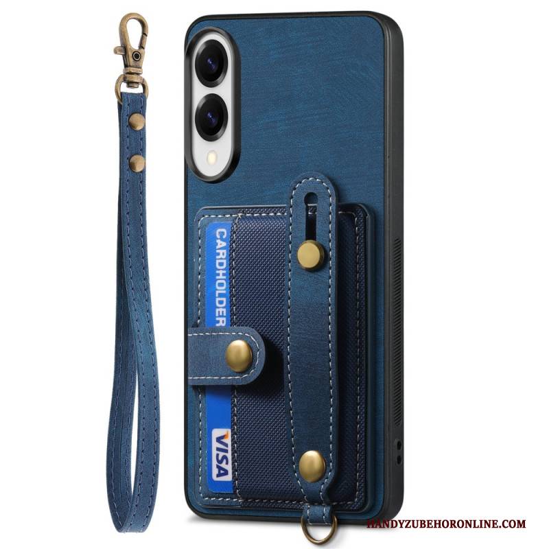 Hülle Samsung Galaxy S25 5g Edge Retro-kartenhalter & Handschlaufe