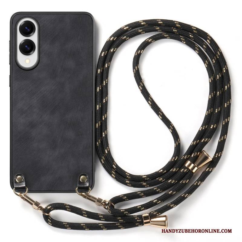 Hülle Samsung Galaxy S25 5g Edge Vintage-kordel In Lederoptik