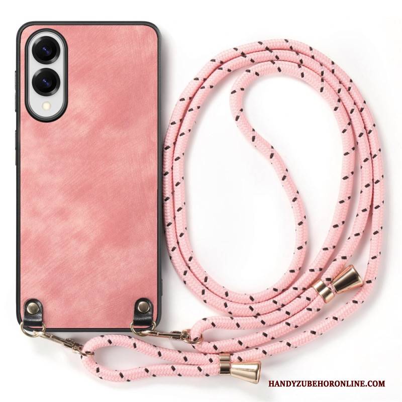 Hülle Samsung Galaxy S25 5g Edge Vintage-kordel In Lederoptik