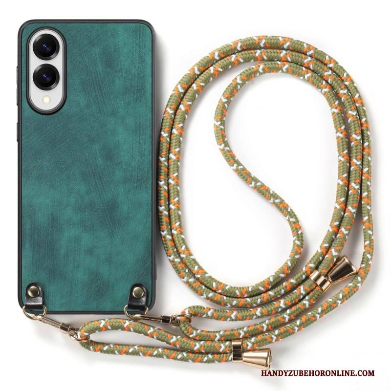 Hülle Samsung Galaxy S25 5g Edge Vintage-kordel In Lederoptik