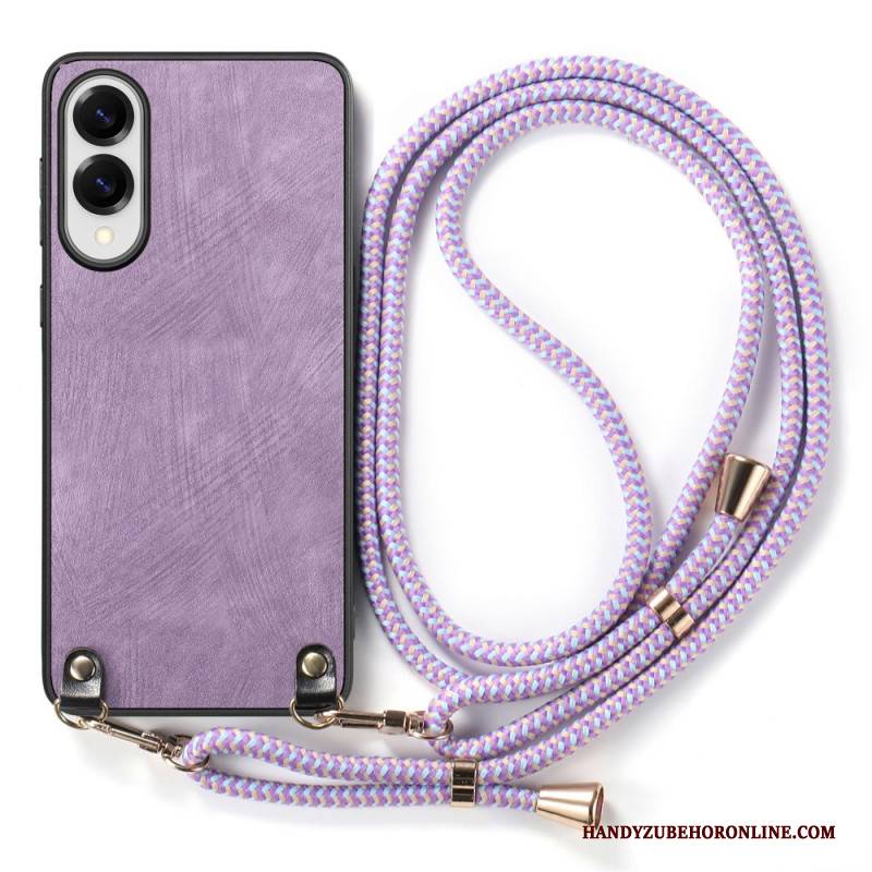 Hülle Samsung Galaxy S25 5g Edge Vintage-kordel In Lederoptik