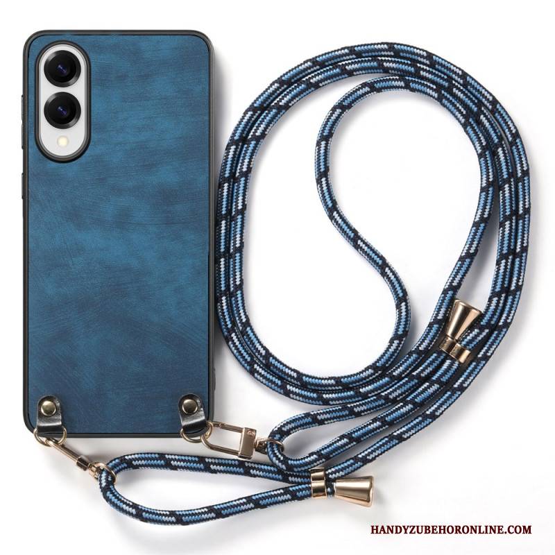 Hülle Samsung Galaxy S25 5g Edge Vintage-kordel In Lederoptik