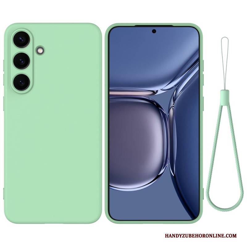 Hülle Samsung Galaxy S25 5g Flüssigsilikon Mit Tragegurt