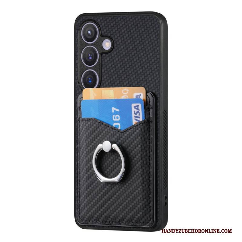Hülle Samsung Galaxy S25 5g Handyhülle Carbonfaser-kartenhalter Mit Ringständer