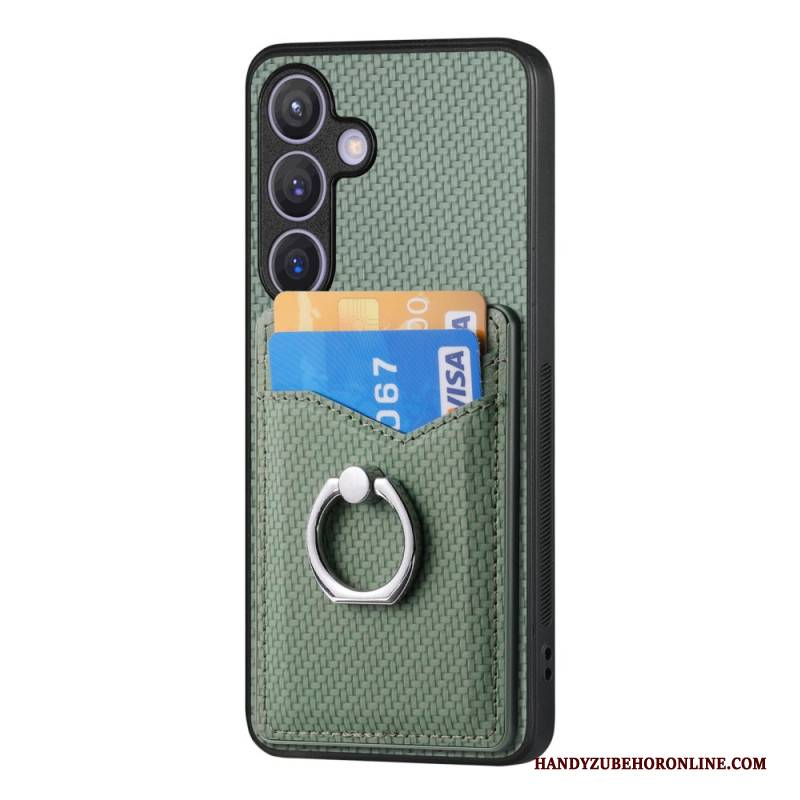 Hülle Samsung Galaxy S25 5g Handyhülle Carbonfaser-kartenhalter Mit Ringständer