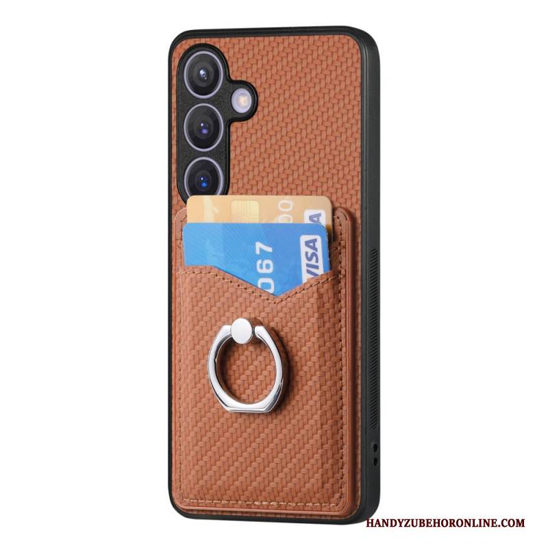 Hülle Samsung Galaxy S25 5g Handyhülle Carbonfaser-kartenhalter Mit Ringständer