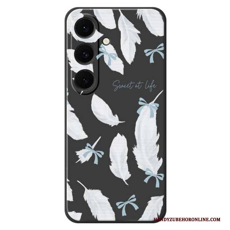 Hülle Samsung Galaxy S25 Fe Handyhülle Silikon Mit Weißer Feder