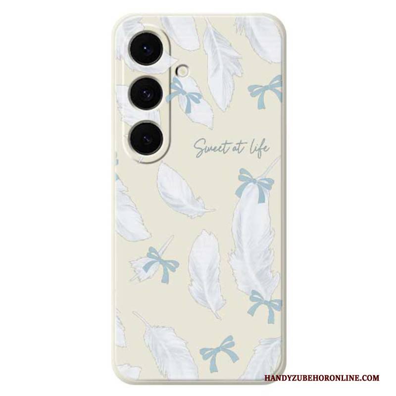 Hülle Samsung Galaxy S25 Fe Handyhülle Silikon Mit Weißer Feder
