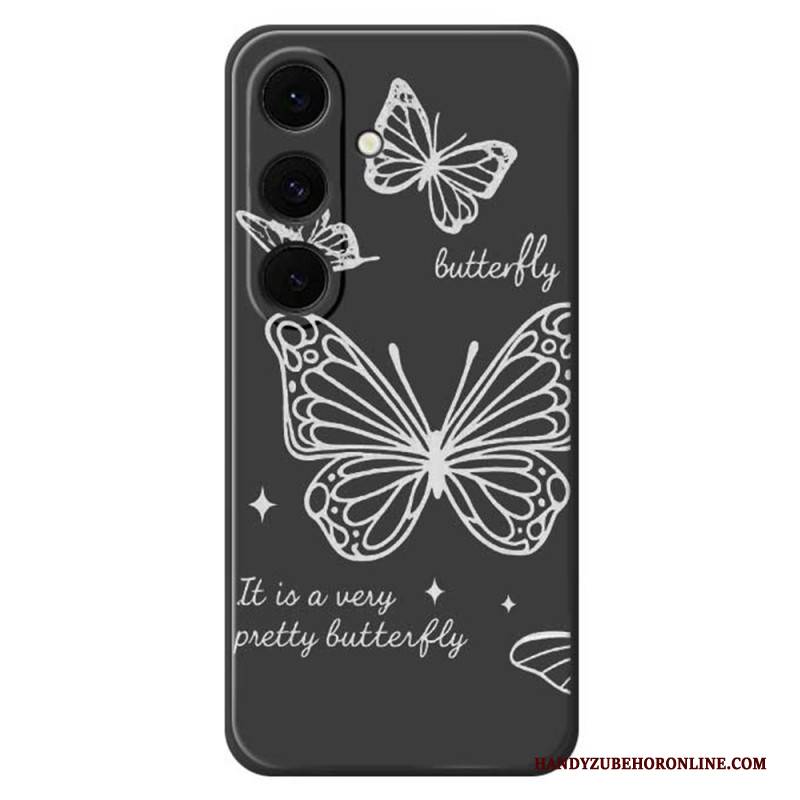 Hülle Samsung Galaxy S25 Fe Silikon Mit Weißem Schmetterling