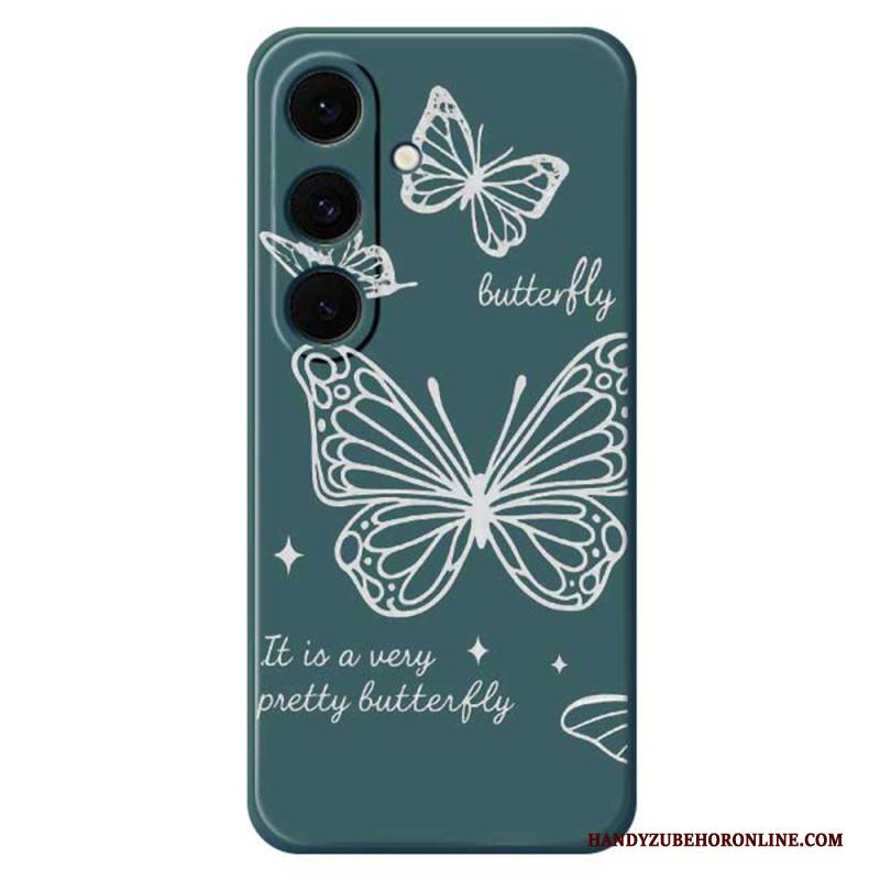 Hülle Samsung Galaxy S25 Fe Silikon Mit Weißem Schmetterling