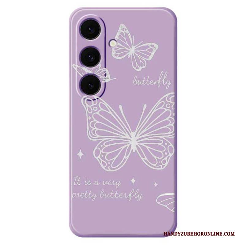 Hülle Samsung Galaxy S25 Fe Silikon Mit Weißem Schmetterling