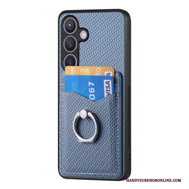 Hülle Samsung Galaxy S25 Plus 5g Handyhülle Kartenhalter & Ringhalter Aus Kohlefaser