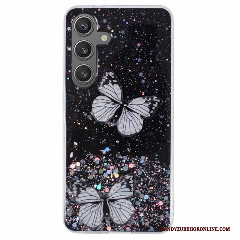 Hülle Samsung Galaxy S25 Plus 5g Handyhülle Pailletten & Schmetterlinge