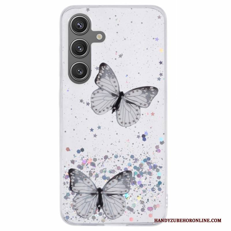 Hülle Samsung Galaxy S25 Plus 5g Handyhülle Pailletten & Schmetterlinge
