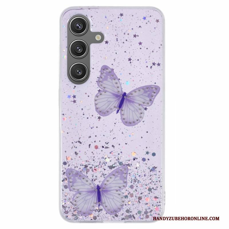 Hülle Samsung Galaxy S25 Plus 5g Handyhülle Pailletten & Schmetterlinge