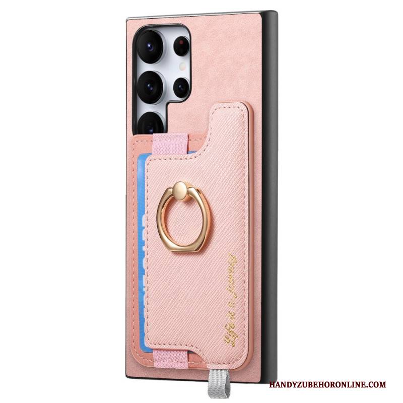 Hülle Samsung Galaxy S25 Ultra 5g Abnehmbarer Kartenhalter In Wildlederoptik