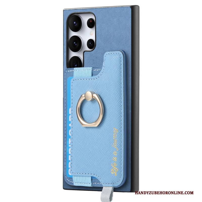 Hülle Samsung Galaxy S25 Ultra 5g Abnehmbarer Kartenhalter In Wildlederoptik