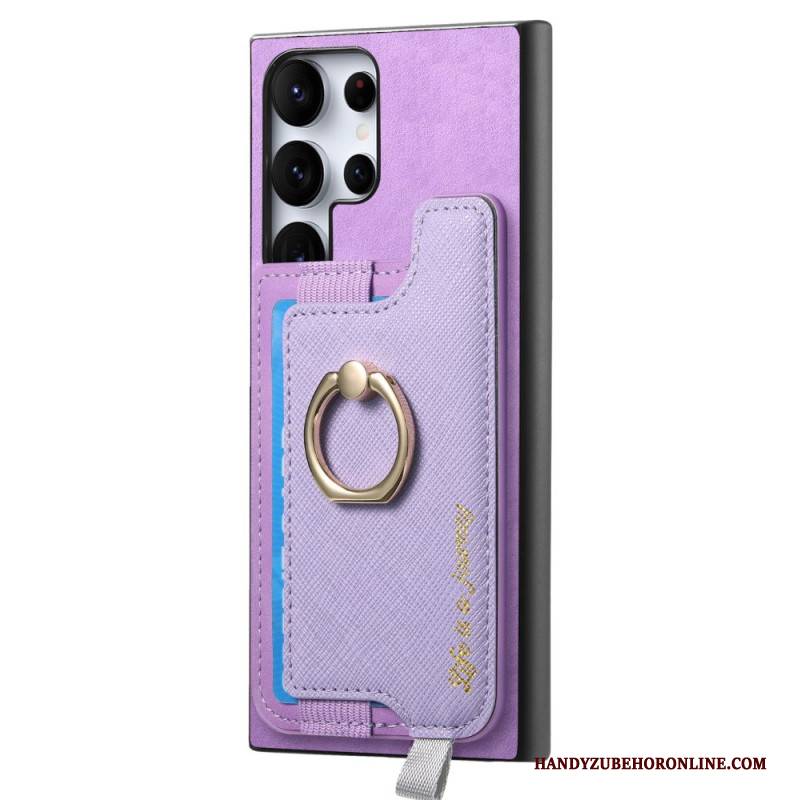 Hülle Samsung Galaxy S25 Ultra 5g Abnehmbarer Kartenhalter In Wildlederoptik