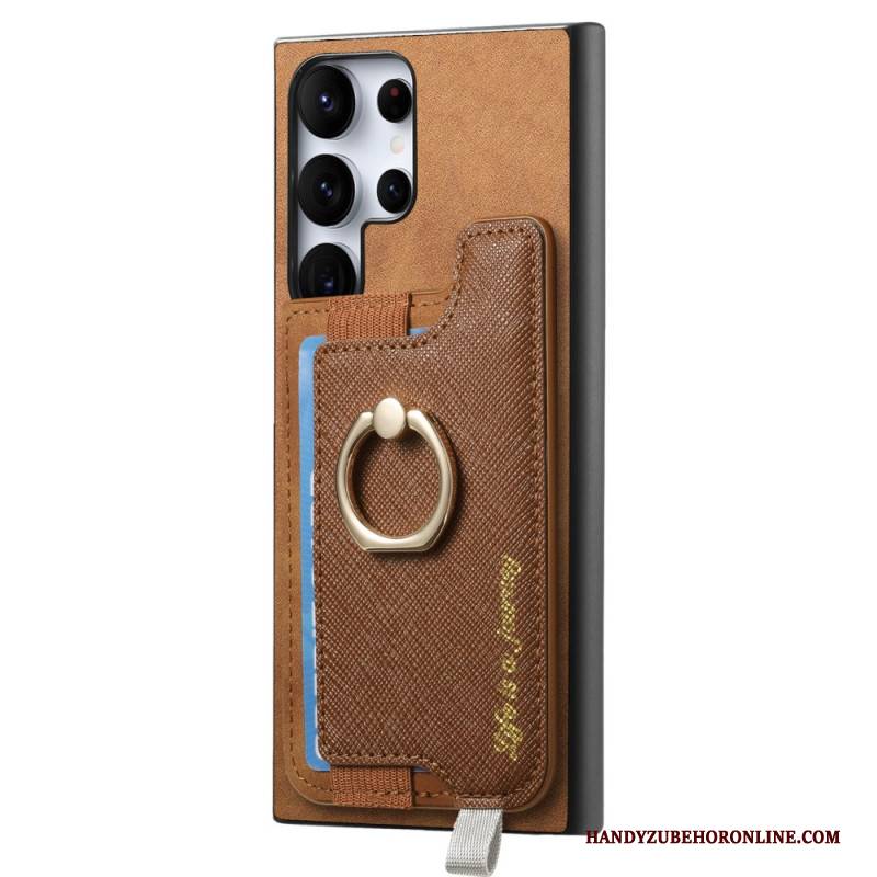 Hülle Samsung Galaxy S25 Ultra 5g Abnehmbarer Kartenhalter In Wildlederoptik